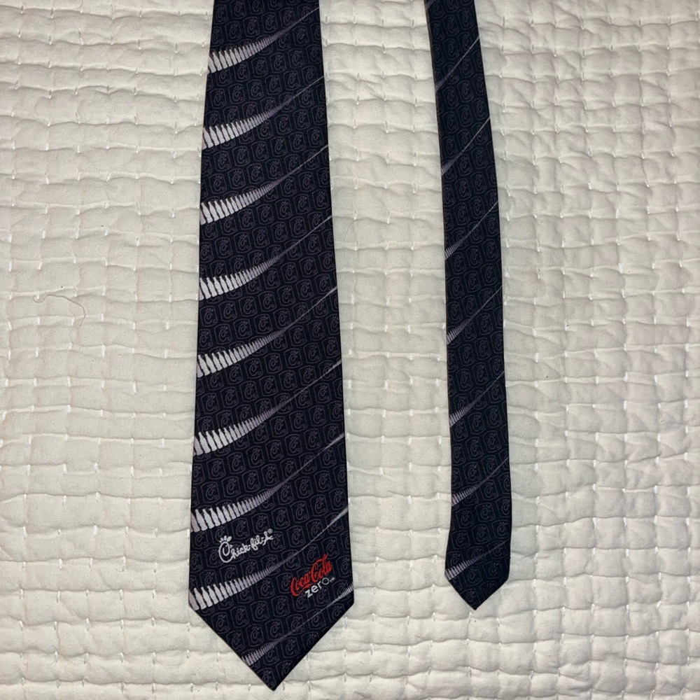 Coke Zero & Chick-fil-A  Black and Gray Tie
